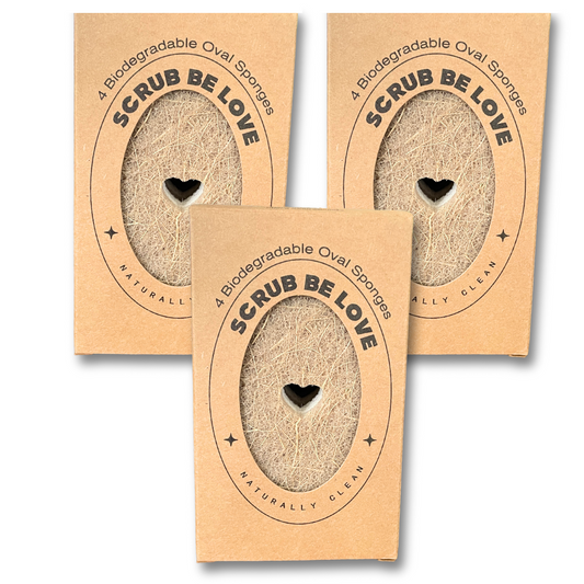 Bundle & Save!- 12 count (3 packs of 4)- Oval Heart Dish Sponges