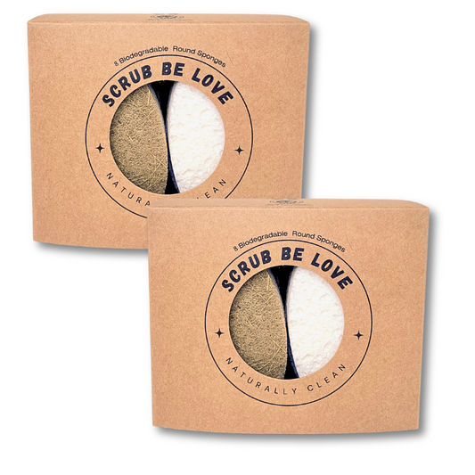 Bundle & Save!- 12 Count (2 packs of 6) Oval Coconut Coir and Wood Pulp Cellulose Dish Sponges