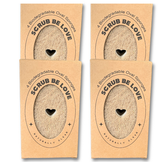 Bundle & Save!- 16 count (4 packs of 4)- Oval Heart Dish Sponges