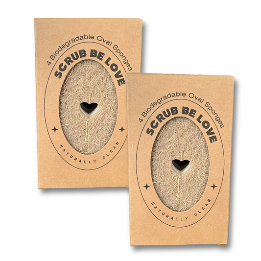 Bundle & Save!- 8 count (2 packs of 4)- Oval Heart Dish Sponges