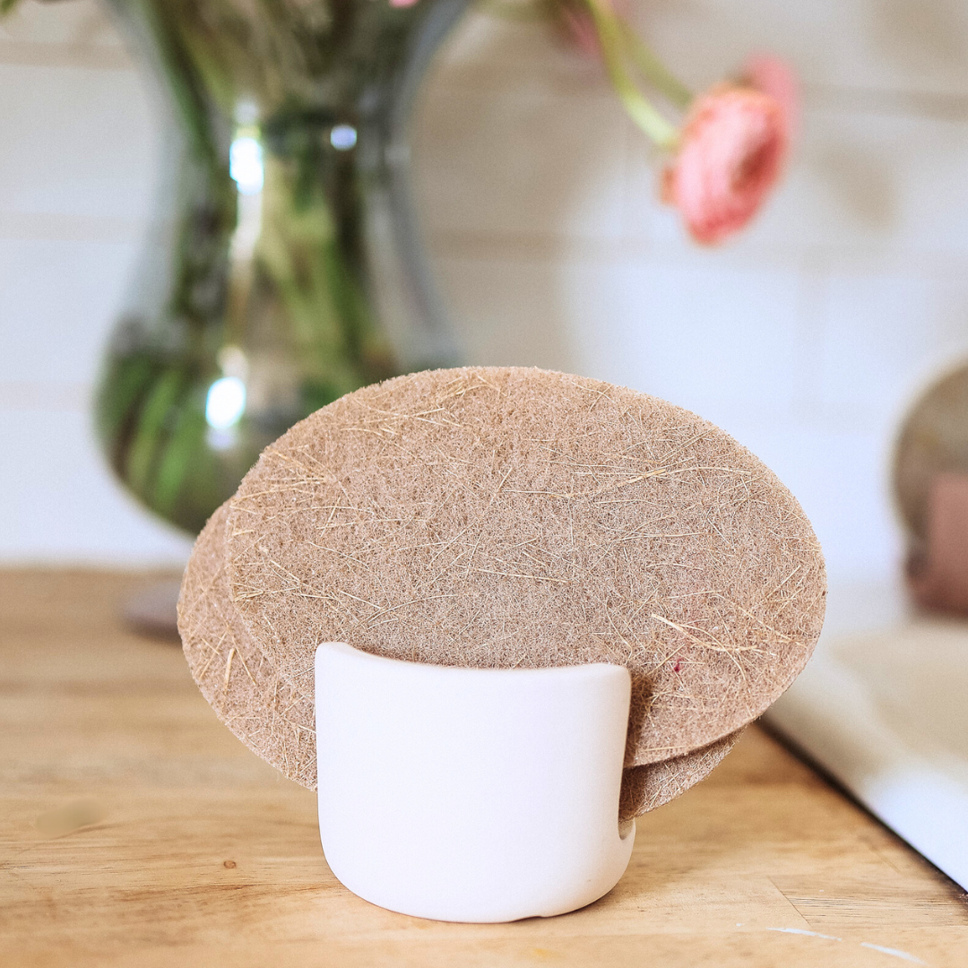 Diatomite Sponge Holder (Mauve, Grey, or Bone)