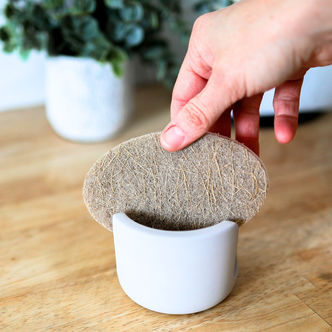 Diatomite Sponge Holder (Mauve, Grey, or Bone)