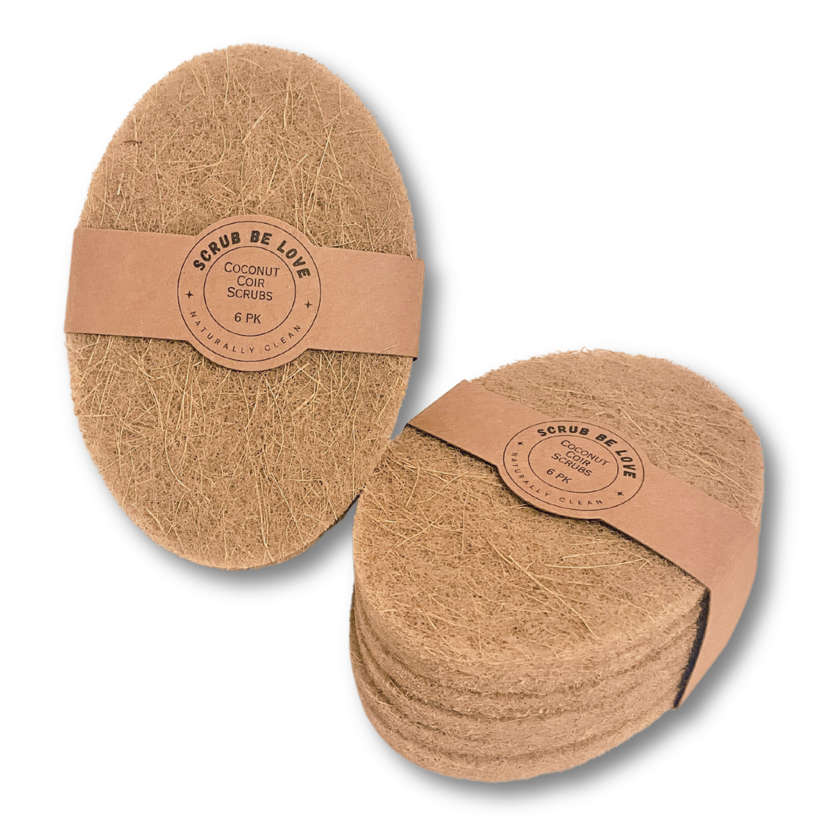 Non-Toxic Coconut Coir Kitchen Scrubbers (6 Pack)