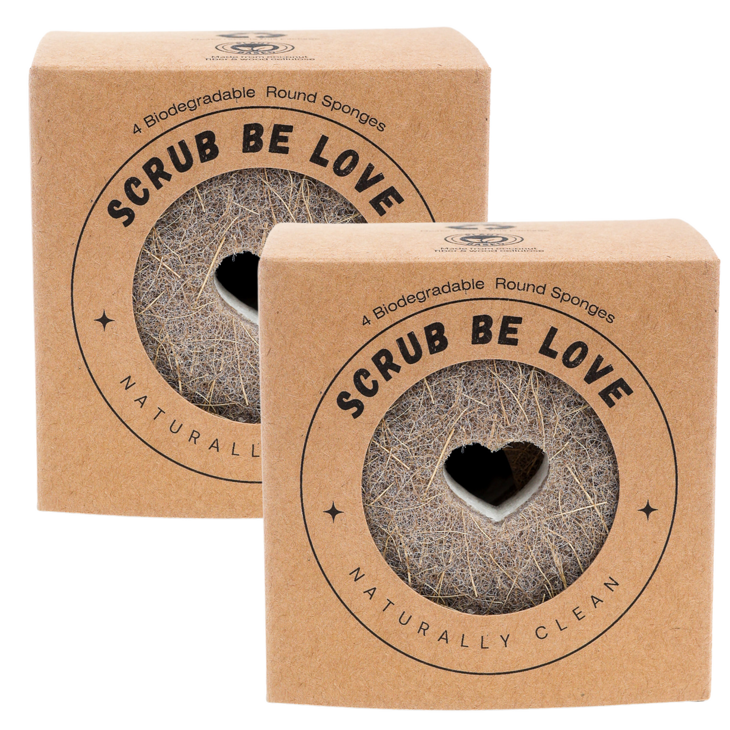 2 pack of tough scrubbing coconut coir and cellulose  kitchen dish sponges. Heart Sponge