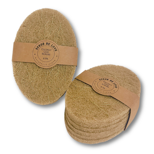 Coconut Coir Cleaning Scrubbers- 6PK