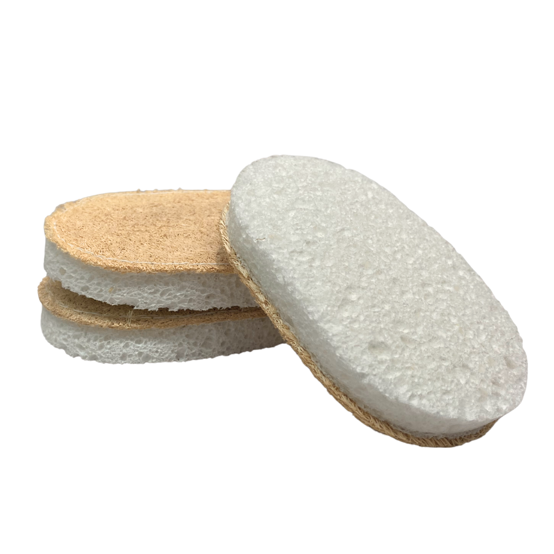 100% Plastic-Free Dual-Action Dish Sponge- 3pk