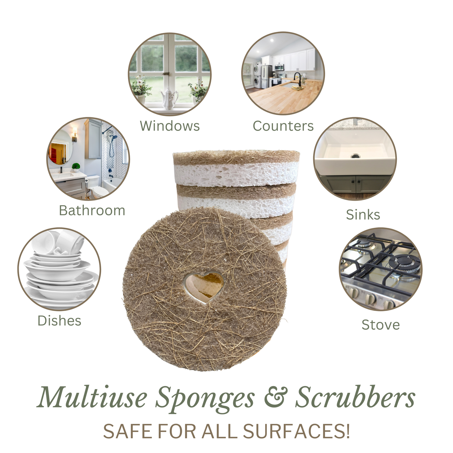 Coconut Coir Cleaning Scrubbers- 6PK