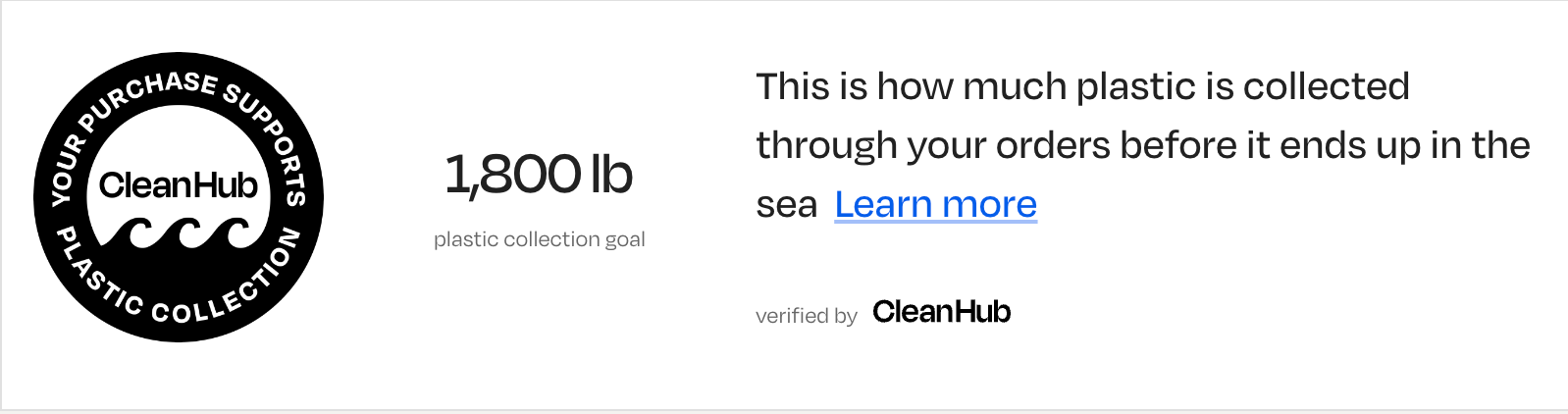 Your purchase supports plastic collection