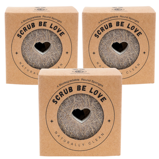 3 pack of 4- tough scrubbing coconut coir and cellulose kitchen dish sponges. Heart Sponge